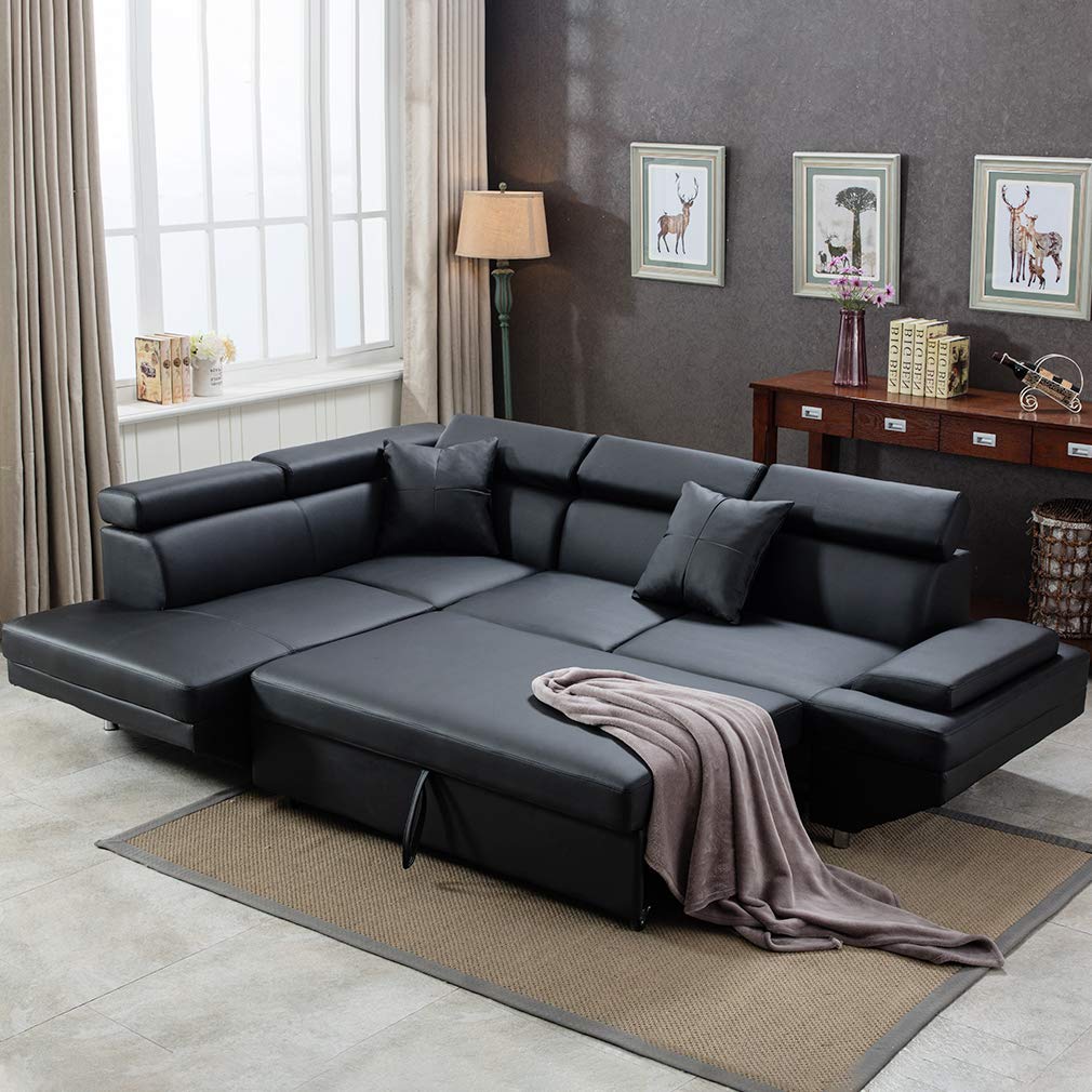 FDW Sectional Sofa for Living Room Futon Sofa Bed StyleByWood