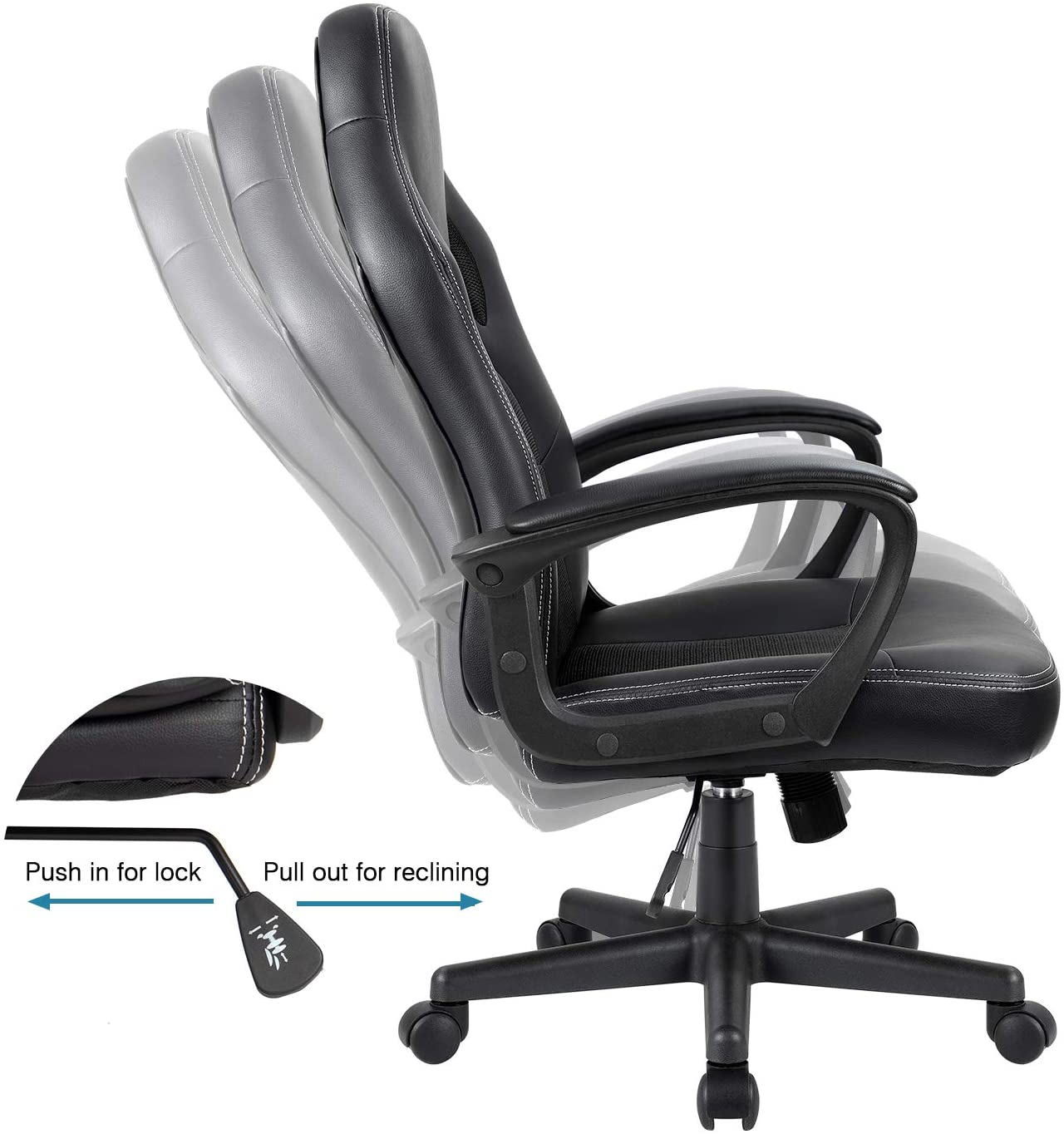 Furmax Office Chair Desk Leather Gaming Chair, High Back
